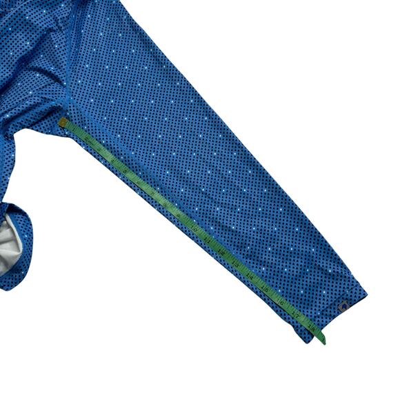 1764 Blue Arrow Print 1/2 Zip Long Sleeve Collared Shirt Size Large Mens Golf - Picture 7 of 7